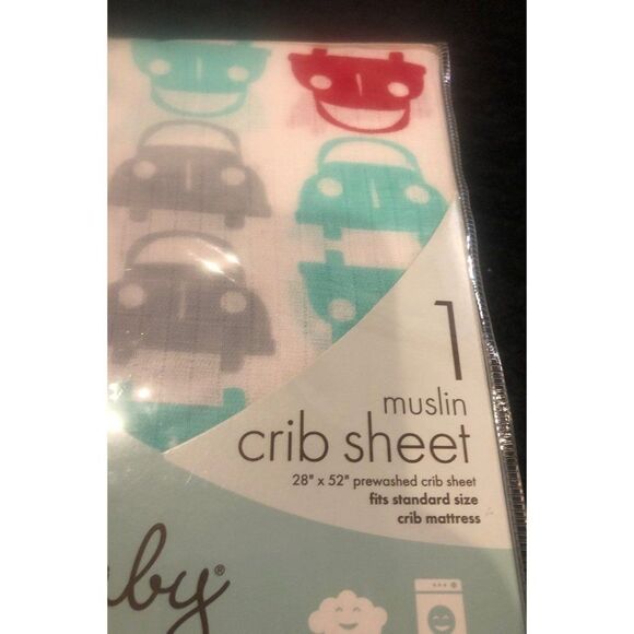 Aden Anais Ideal Muslin Crib Toddler vw bug cars red and blue - Picture 2 of 3